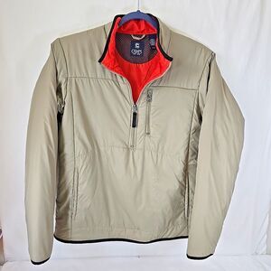 Chaps Beige Nylon Anorak Jacket Size Large Puffy Warm Fall Winter *See Notes*
